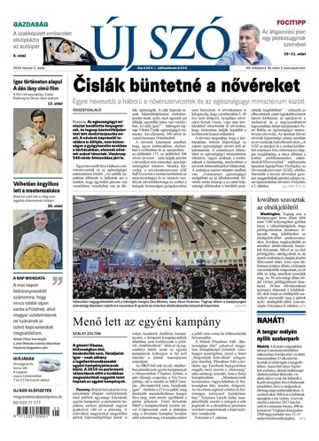 Obálka e-magazínu Új Szó 2.2.2016