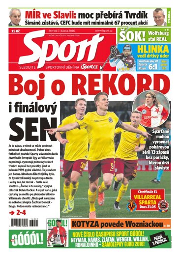 Obálka e-magazínu Sport 7.4.2016