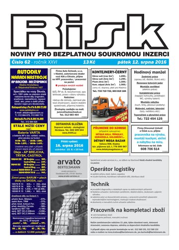 Obálka e-magazínu Risk 62/2016