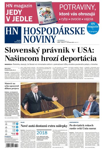 Obálka e-magazínu Hospodárske noviny 17.02.2017