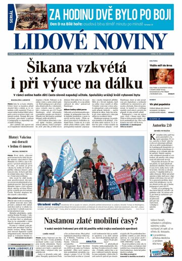 Obálka e-magazínu Lidové noviny 16.11.2020