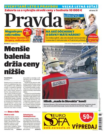 Obálka e-magazínu Pravda 18. 8. 2022