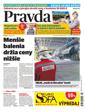 Obálka e-magazínu Pravda 18. 8. 2022