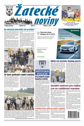 Obálka e-magazínu Žatecké noviny 37/23