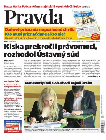 Obálka e-magazínu Pravda 18. 3. 2015
