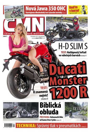 Obálka e-magazínu ČESKÉ MOTOCYKLOVÉ NOVINY 7/2017