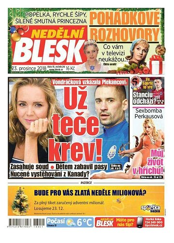 Obálka e-magazínu Nedělní Blesk 23.12.2018