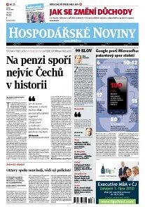 Obálka e-magazínu Hospodářské noviny 183 - 19.9.2012