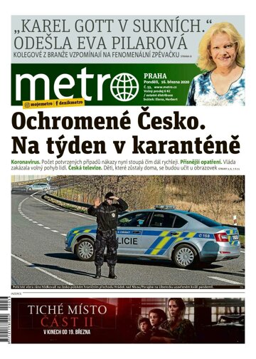 Obálka e-magazínu deník METRO 16.3.2020