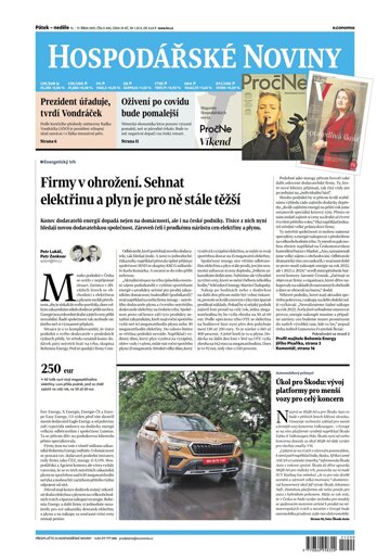 Obálka e-magazínu Hospodářské noviny 200 - 15.10.2021