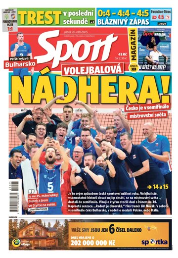 Obálka e-magazínu Sport 26.9.2025