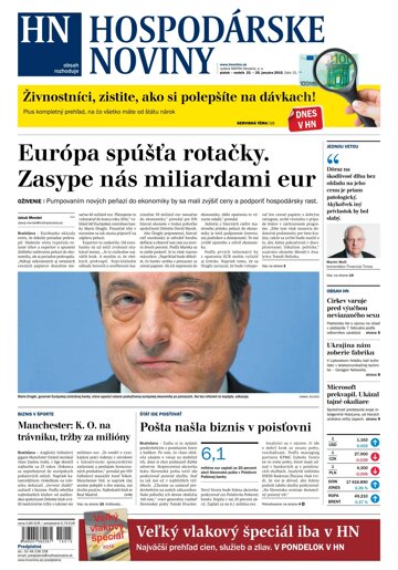 Obálka e-magazínu Hospodárske noviny 23.01.2015