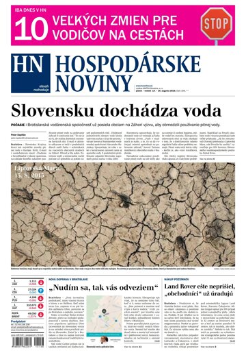 Obálka e-magazínu Hospodárske noviny 14.08.2015