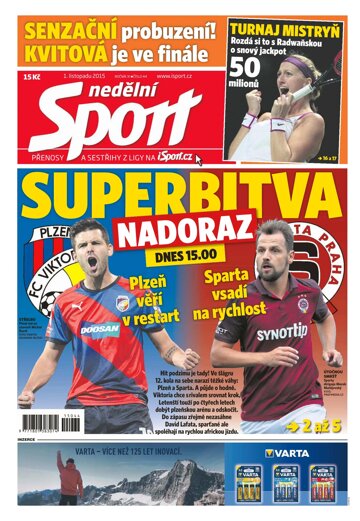 Obálka e-magazínu Nedělní Sport 1.11.2015