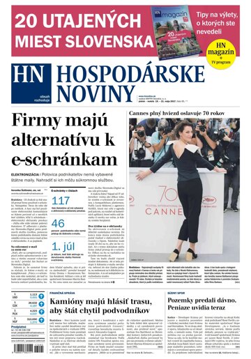 Obálka e-magazínu Hospodárske noviny 19.5.2017