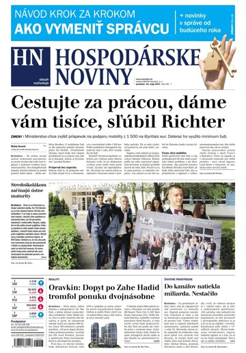 Obálka e-magazínu Hospodárske noviny 22.05.2017