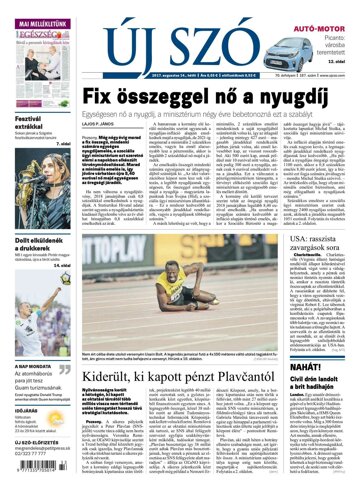 Obálka e-magazínu Új Szó 14.8.2017