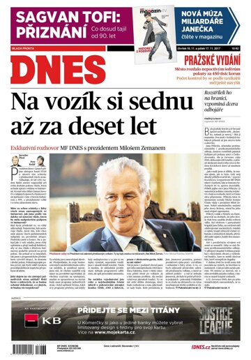 Obálka e-magazínu MF Dnes 16.11.2017
