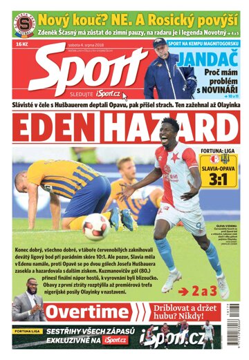 Obálka e-magazínu Sport 4.8.2018