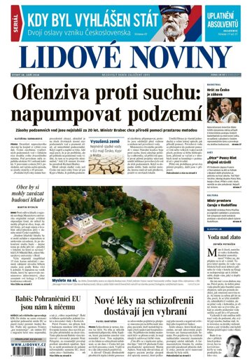 Obálka e-magazínu Lidové noviny 18.9.2018