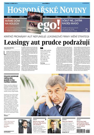 Obálka e-magazínu Hospodářské noviny 077 - 18.4.2019