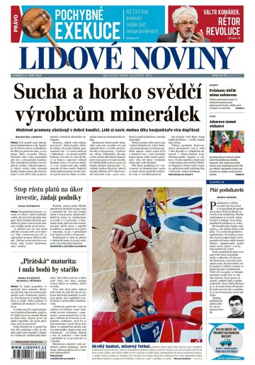 Obálka e-magazínu Lidové noviny 9.9.2019