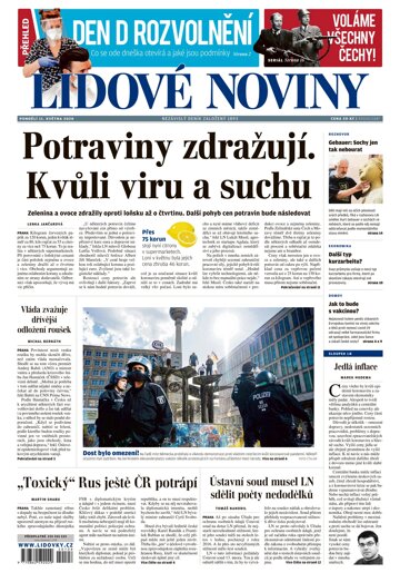 Obálka e-magazínu Lidové noviny 11.5.2020