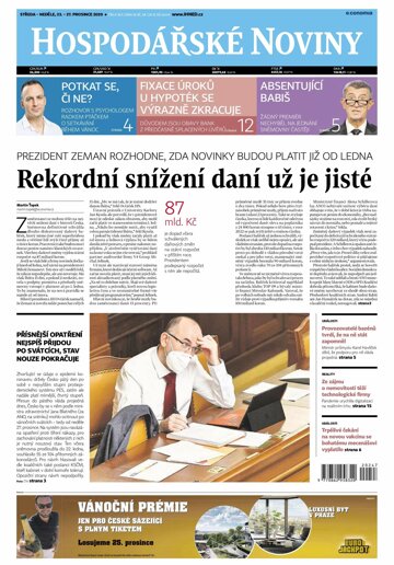 Obálka e-magazínu Hospodářské noviny 247 - 23.12.2020