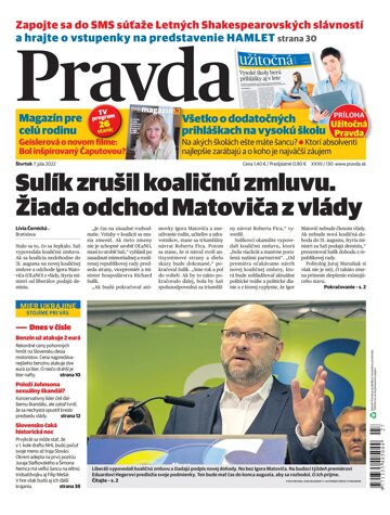 Obálka e-magazínu Pravda 7. 7. 2022