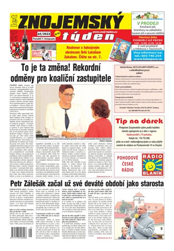 Obálka e-magazínu Znojemský týden 45/2022