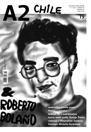 Obálka e-magazínu A2 - Roberto Bolaño - 19/2023