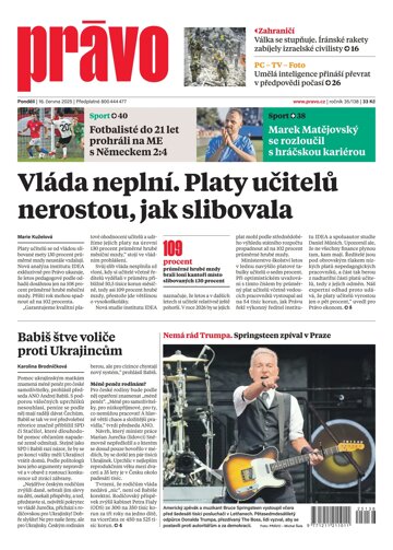 Obálka e-magazínu Deník Právo 16.6.2025