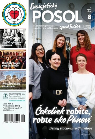 Obálka e-magazínu Evanjelický posol spod Tatier 8/2026