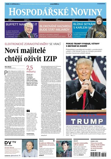 Obálka e-magazínu Hospodářské noviny 095 - 17.5.2016