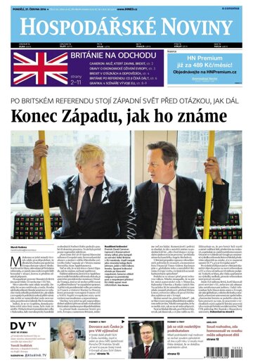Obálka e-magazínu Hospodářské noviny 124 - 27.6.2016