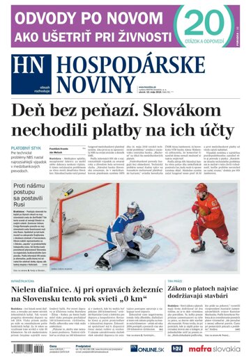 Obálka e-magazínu Hospodárske noviny 15.05.2018
