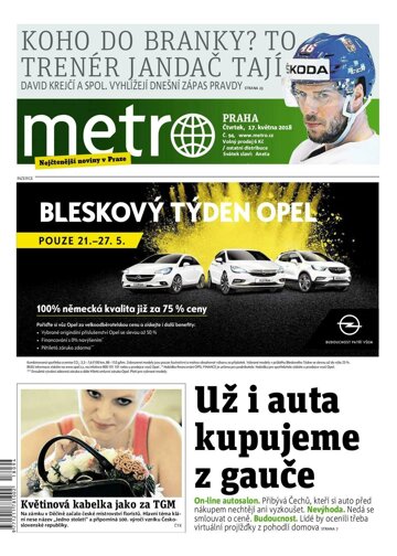 Obálka e-magazínu deník METRO 17.5.2018