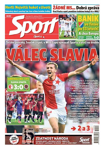 Obálka e-magazínu Sport 25.4.2019
