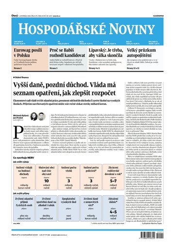 Obálka e-magazínu Hospodářské noviny 211 - 1.11.2022