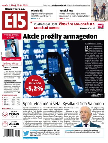 Obálka e-magazínu E15 25.8.2015