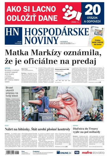 Obálka e-magazínu Hospodárske noviny 26.03.2019