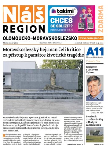 Obálka e-magazínu Náš Region - Olomoucko/Moravskoslezsko 16/2025