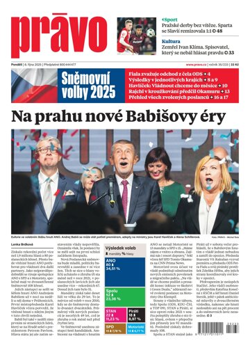 Obálka e-magazínu Deník Právo 6.10.2025