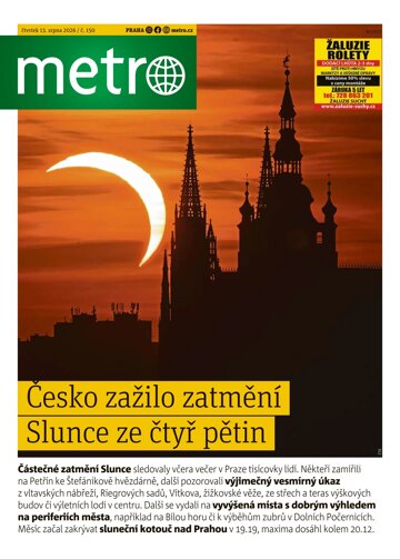 Obálka e-magazínu deník METRO 13.8.2026