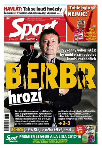 Obálka e-magazínu Sport 10.8.2017