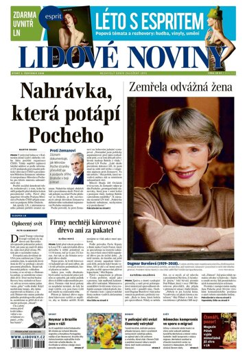 Obálka e-magazínu Lidové noviny 3.7.2018