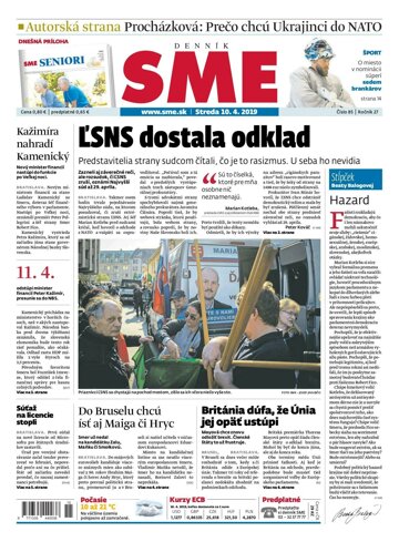 Obálka e-magazínu SME 10.4.2019