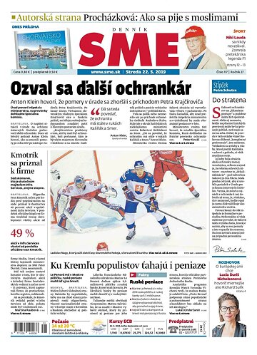 Obálka e-magazínu SME 22.5.2019