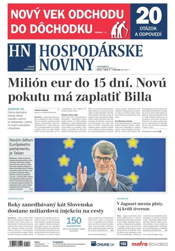 Obálka e-magazínu Hospodárske noviny 04.07.2019