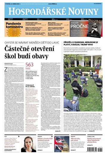 Obálka e-magazínu Hospodářské noviny 074 - 16.4.2020